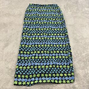 VTG Esprit Maxi Skirt Womens 9/10 Blue Green Floral 90s Fairy Artsy Y2K USA